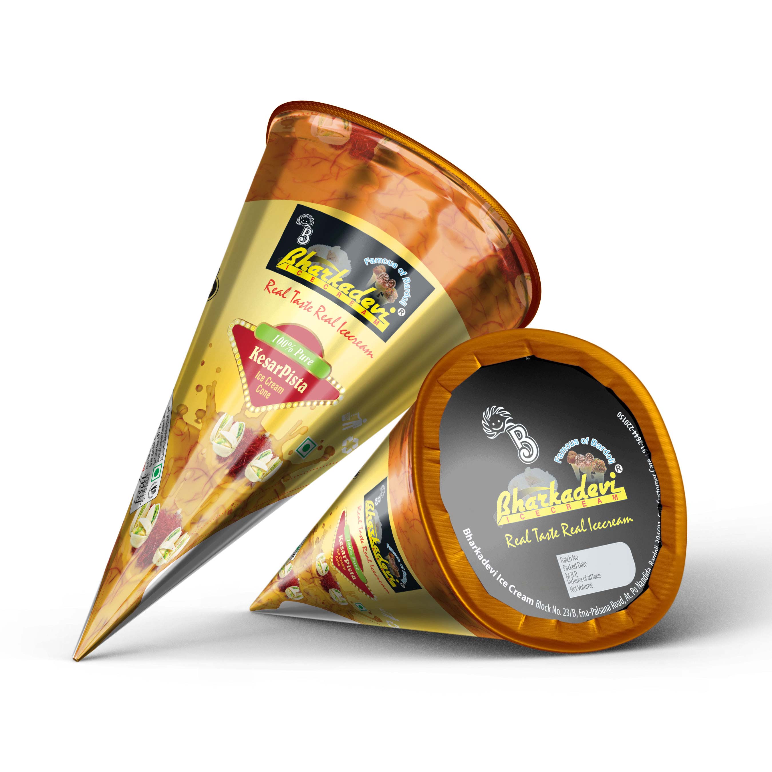 Kesar Pista Corn Packaging Design | Ice Cream Corn Packaging Design | Bharkadevi Packaging Design