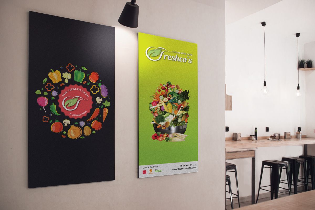 Wall graphics design for cafe and restaurant