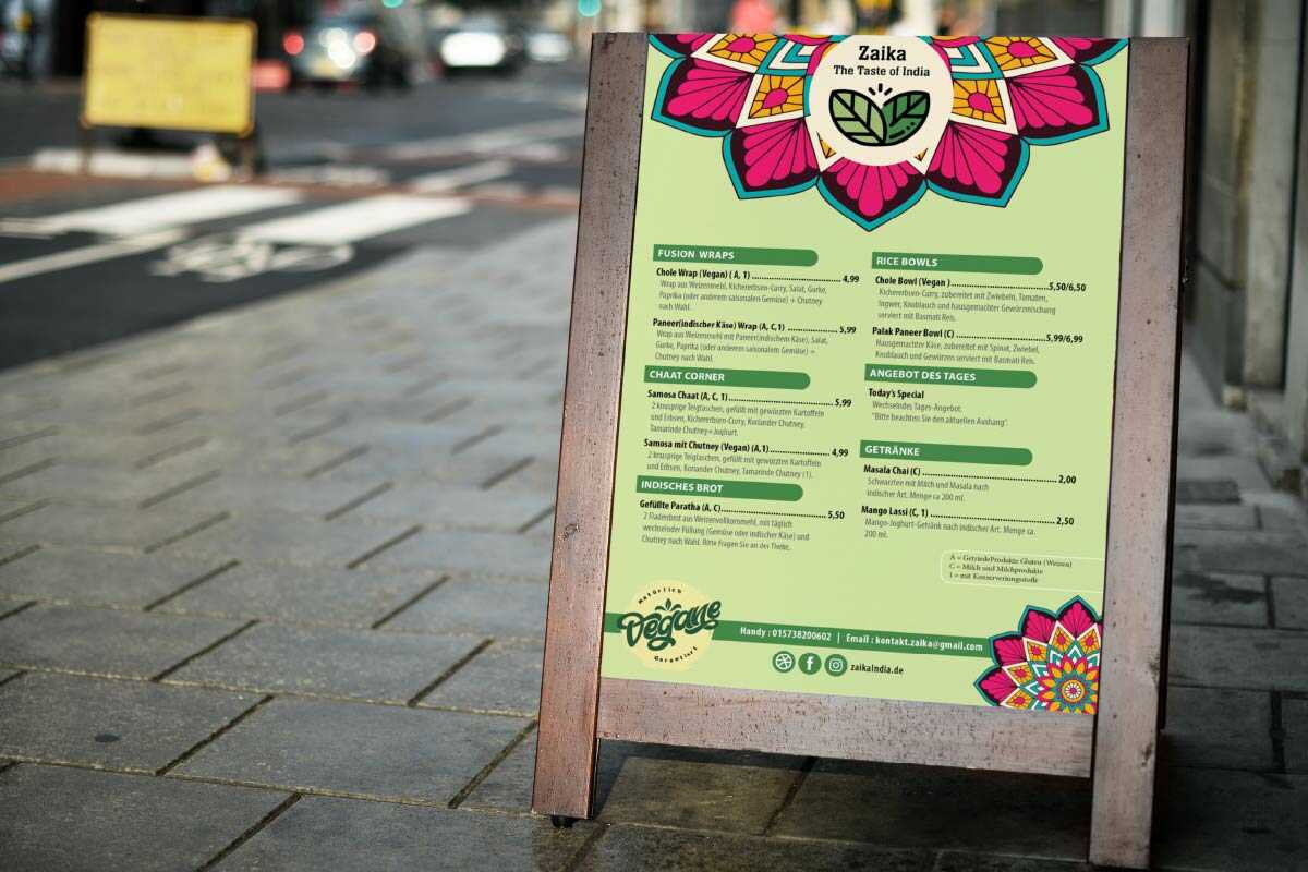 food menu design, restaurant menu design, street food menu design, outdoor menu design