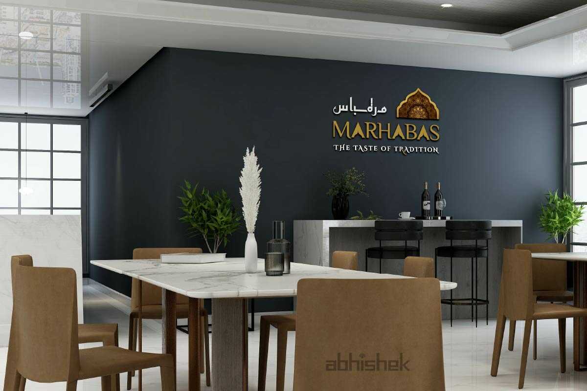 Restaurant Wall Graphics Design, Marhabas Restaurant indoor Design