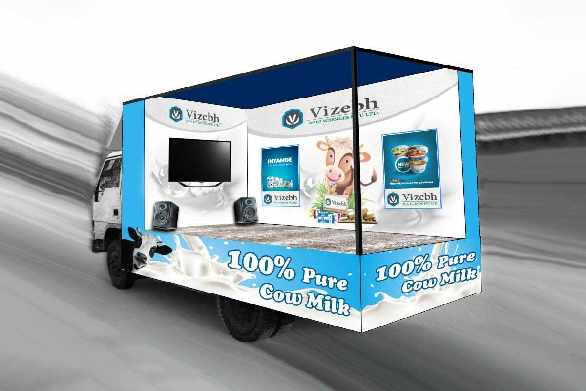 Vehicle graphics design for dairy truck, vehicle graphic design for milk product
