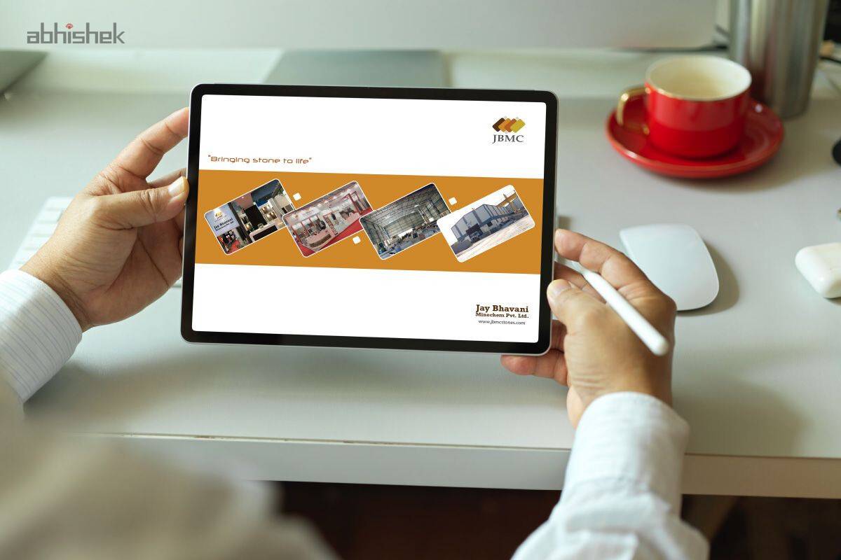 digital brochure design for stone and granight manufacturer